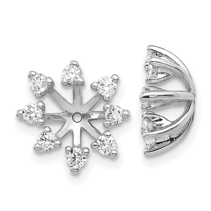 14k White Gold AAA Diamond earring jacket