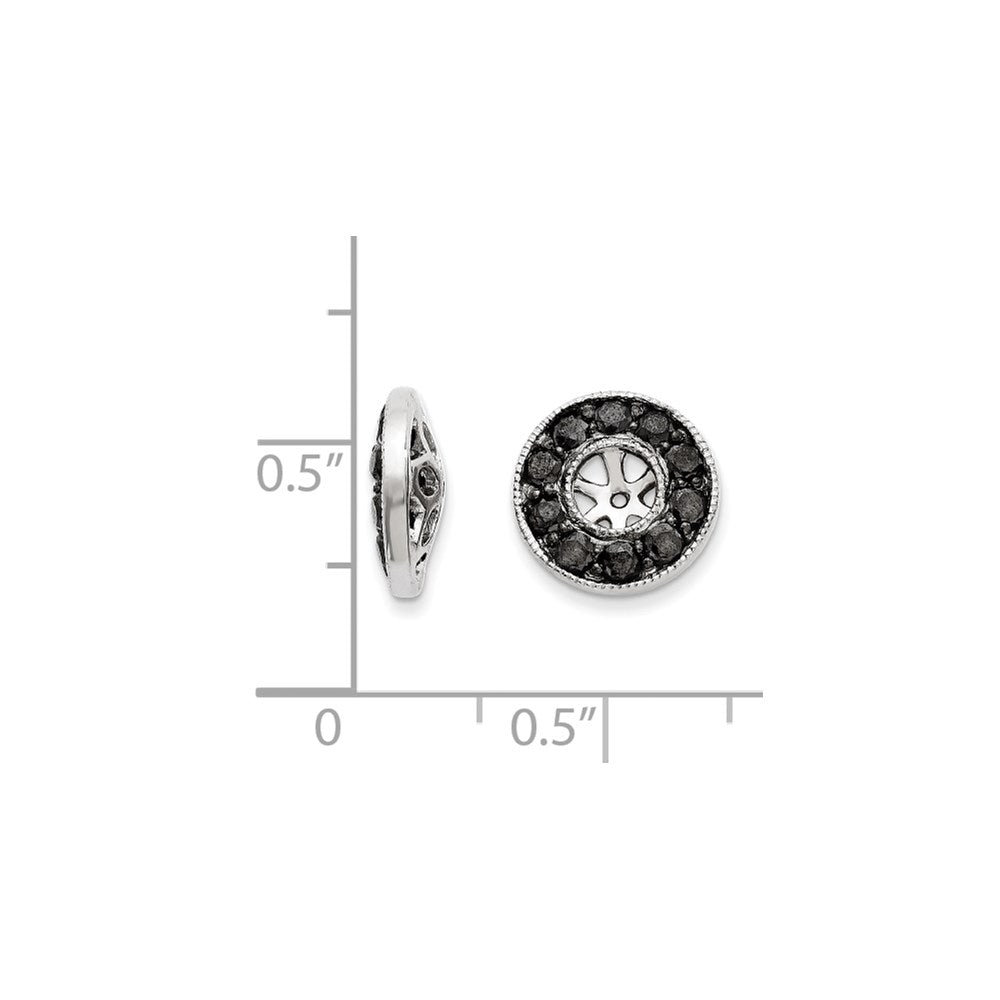 14k White Gold Black Diamond Earring Jackets