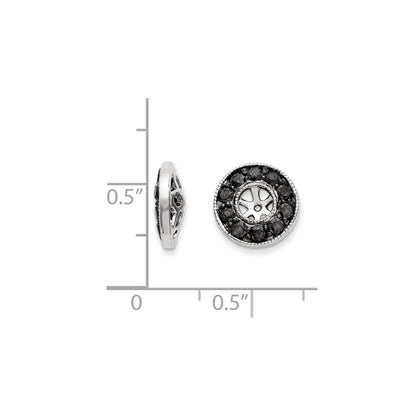 14k White Gold Black Diamond Earring Jackets