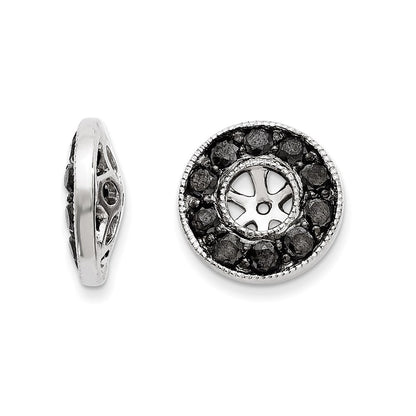 14k White Gold Black Diamond Earring Jackets