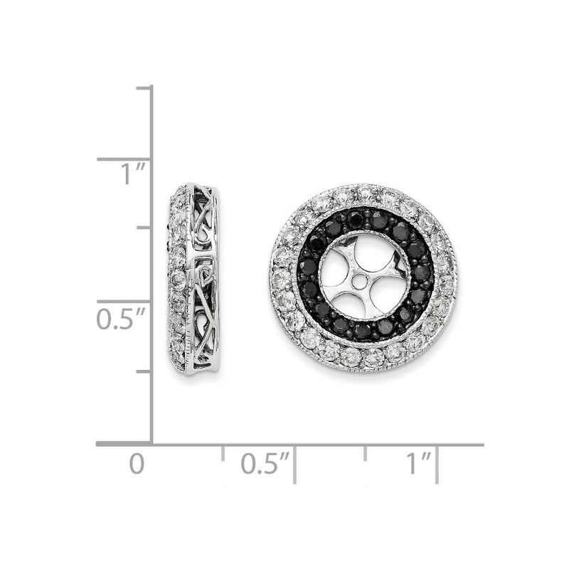 14k White Gold Black and White Diamond Earring Jackets