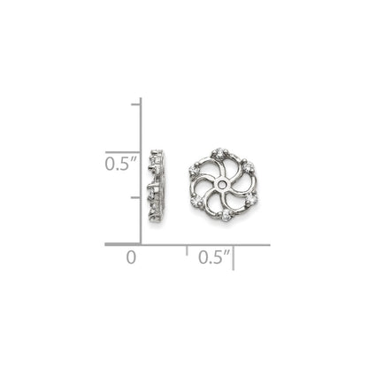 14k White Gold A Diamond Earring Jacket