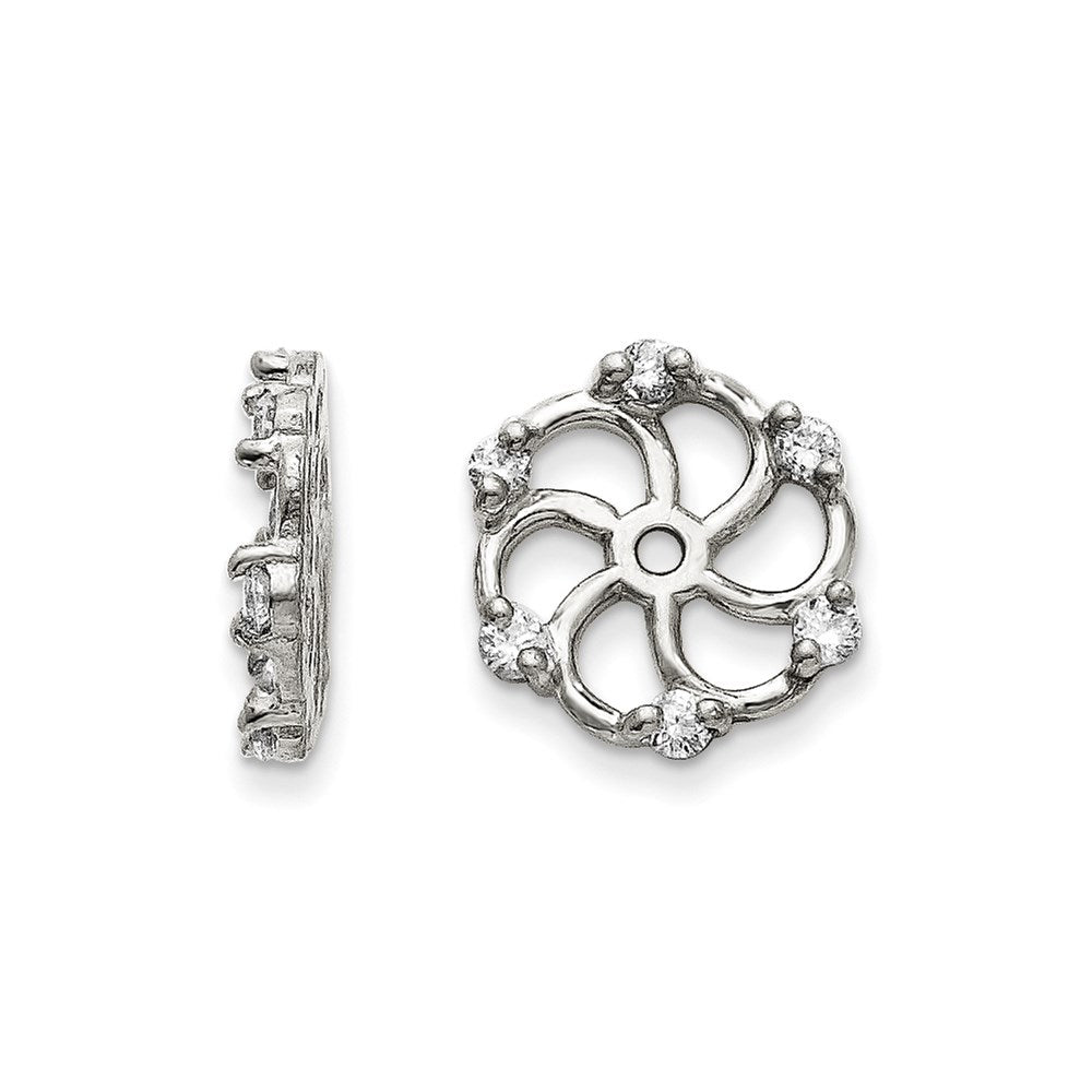 14k White Gold AA Diamond Earring Jacket
