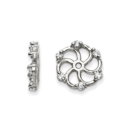 14k White Gold AA Diamond Earring Jacket