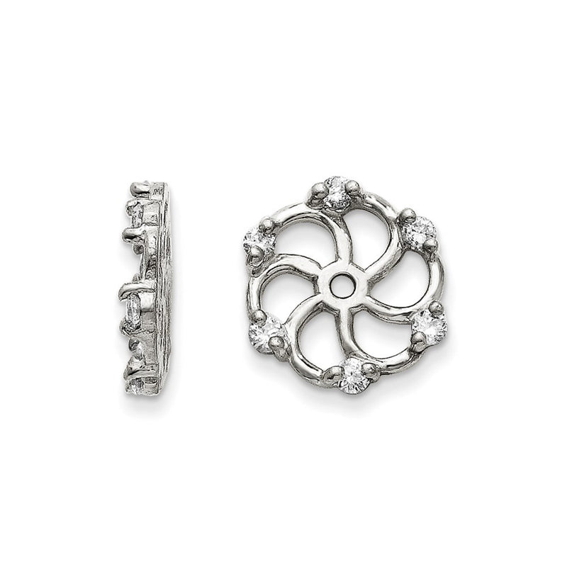 14k White Gold AA Diamond Earring Jacket