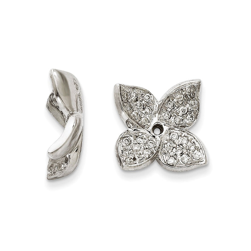 14K White Gold Diamond Earring Jacket