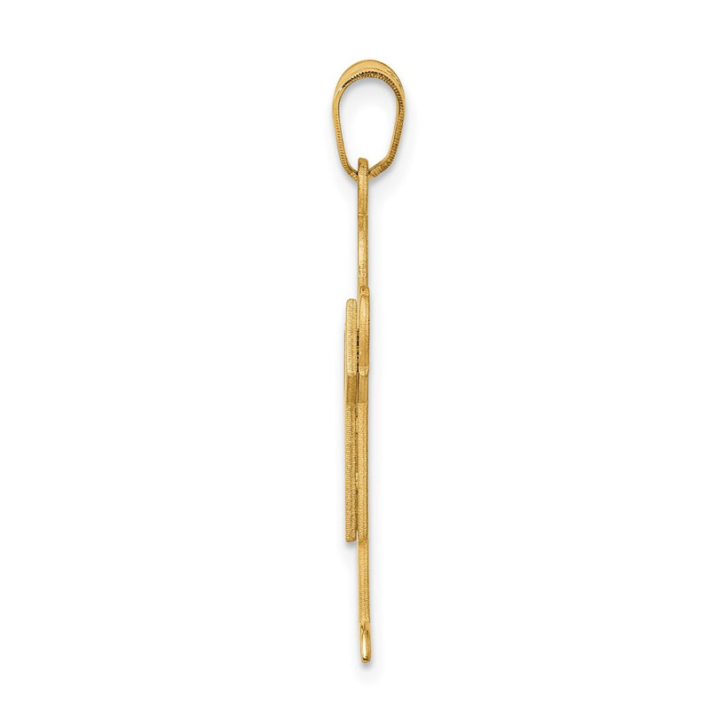 14k Yellow Gold Solid Satin Engravable Boy Charm