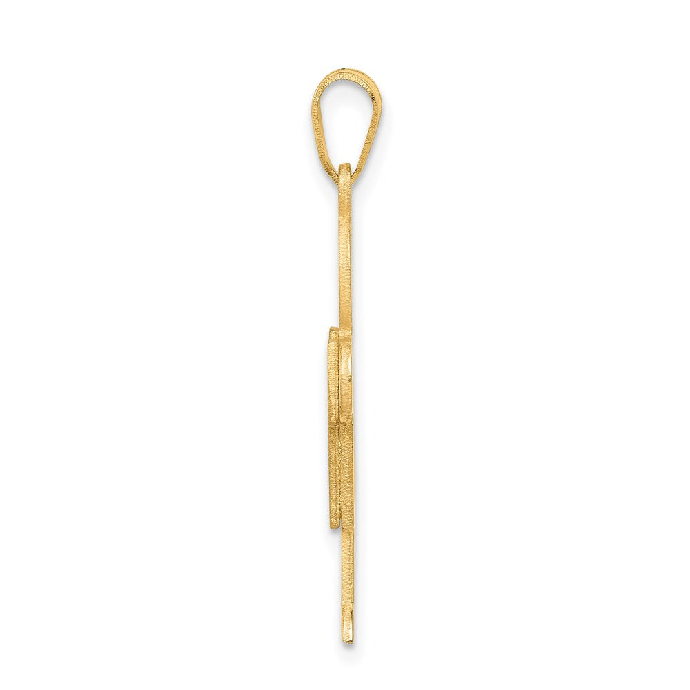14k Yellow Gold Solid Satin Engravable Boy Charm