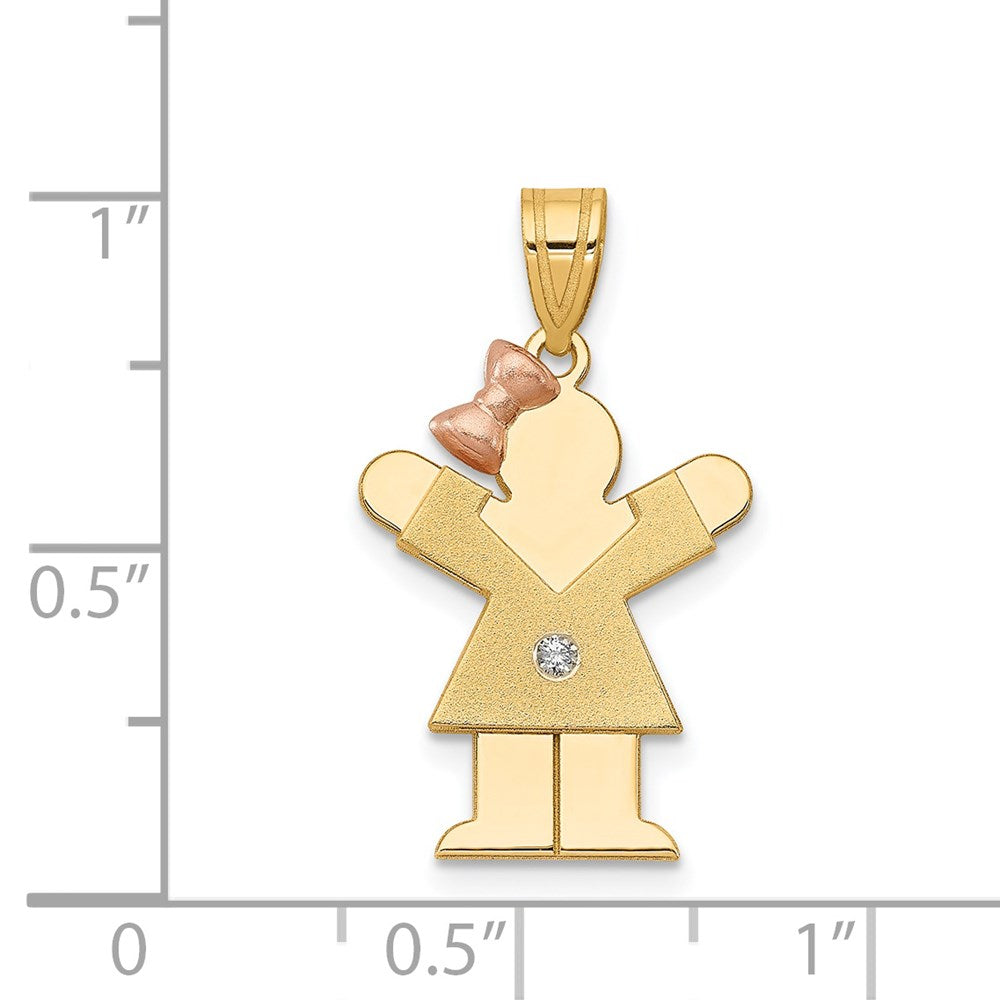 14k Two tone VS Diamond kid pendant