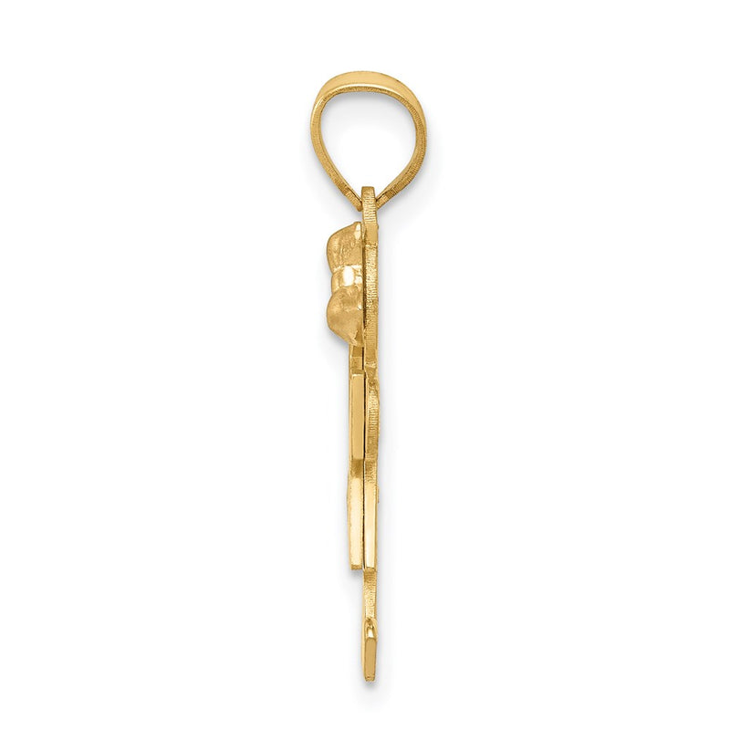 14k Two tone AAA Diamond kid pendant