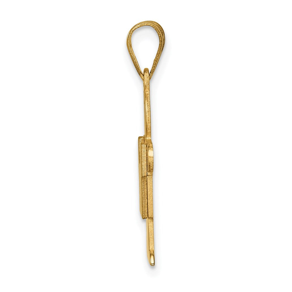 14k Yellow Gold Solid Satin Engravable Boy Charm