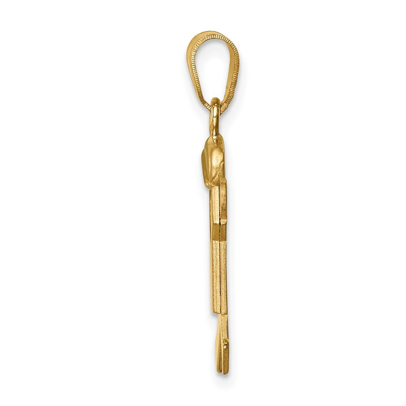 14k Two-tone Gold Two-tone Gold Small Boy w/ Hat on Left Engravable Charm