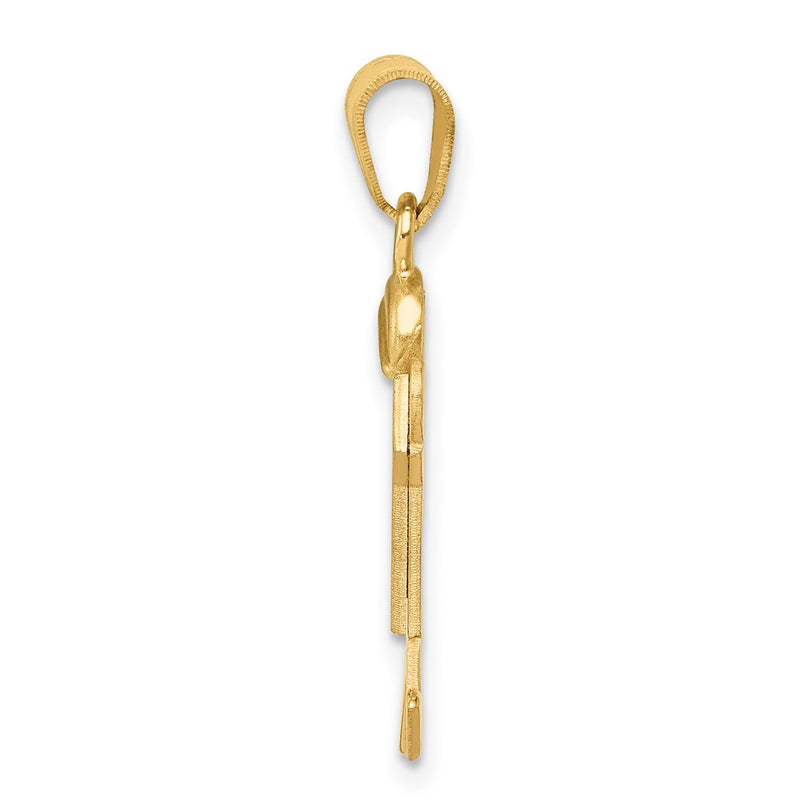 14k Yellow Gold Solid Engravable Boy w/ Hat on Right Charm