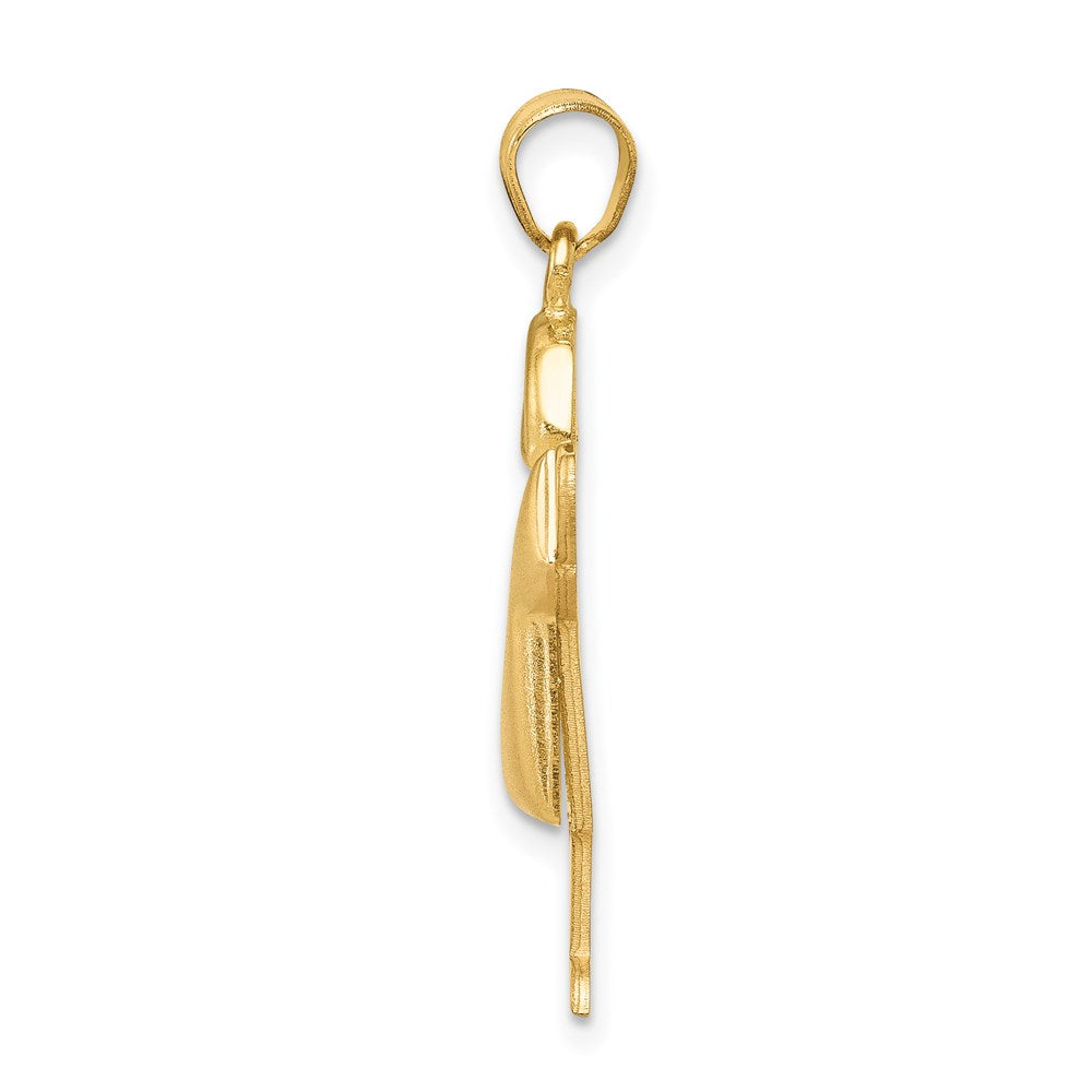 14k Yellow Gold Puffed Boy w/Hat on Right Engravable Charm