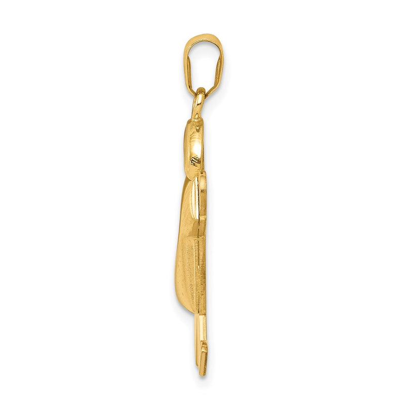 14k Yellow Gold Puffed Boy w/Hat on Right Engravable Charm