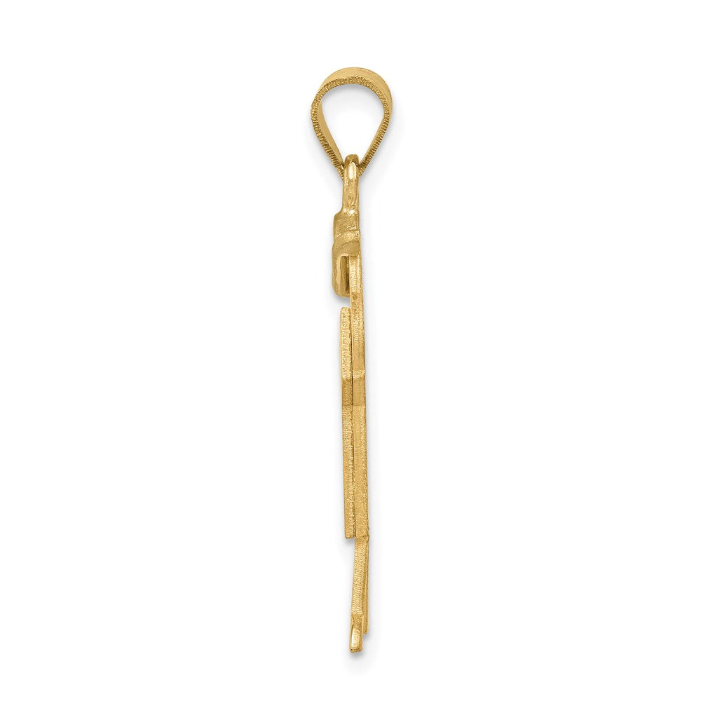 14k Two-tone Gold Two-tone Gold Large Boy w/Hat on Left Engravable Charm