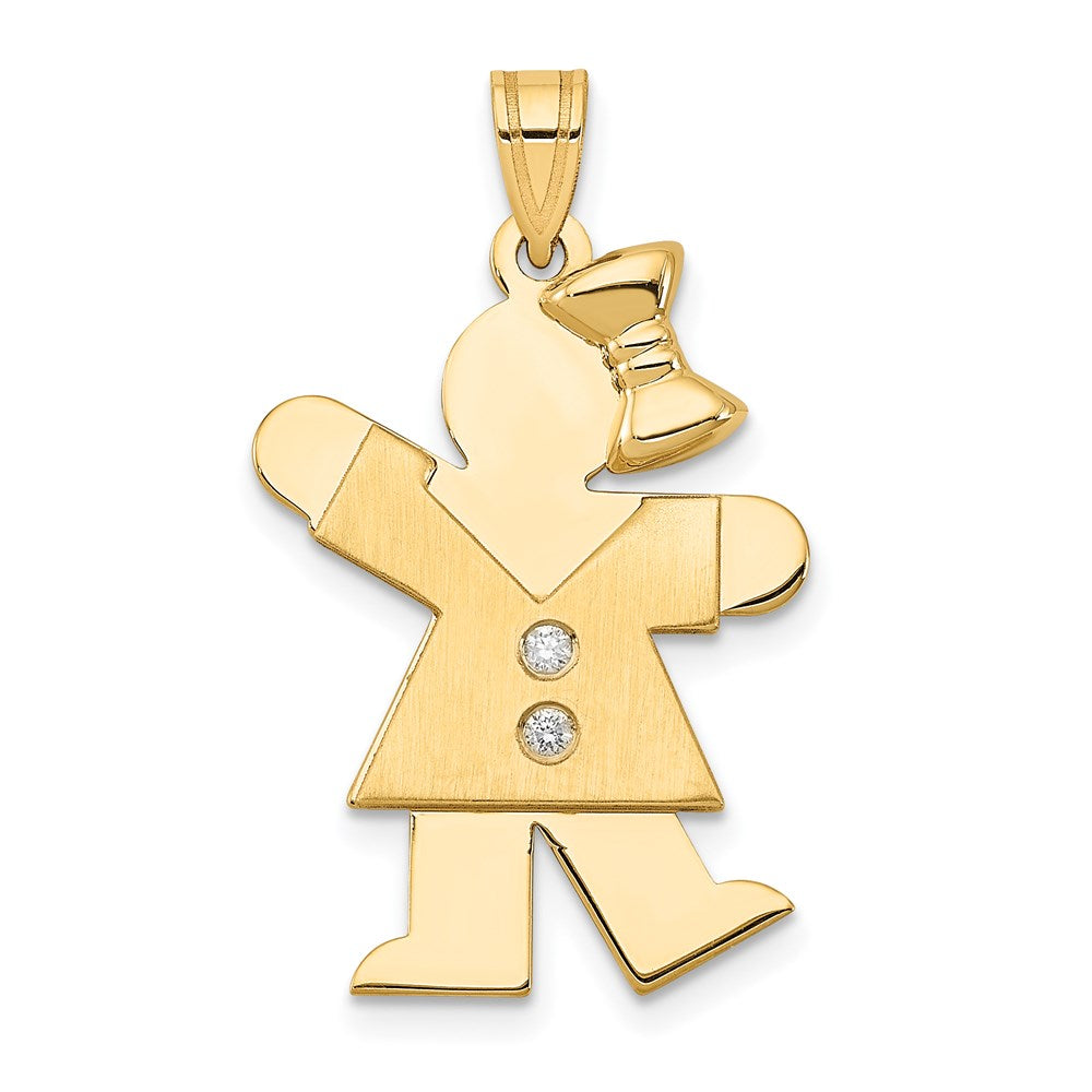 14k AAA Diamond kid pendant