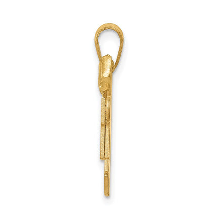 14k Yellow Gold Solid Double Boys Engravable Charm