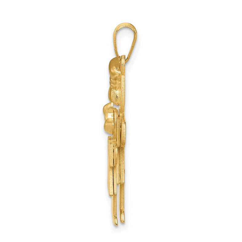 14k Yellow Gold Big Girl and Little Girl Engravable Charm