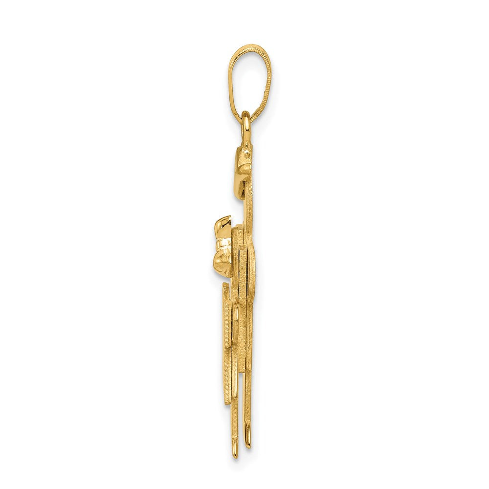 14k Yellow Gold Big Boy and Little Girl Engravable Charm