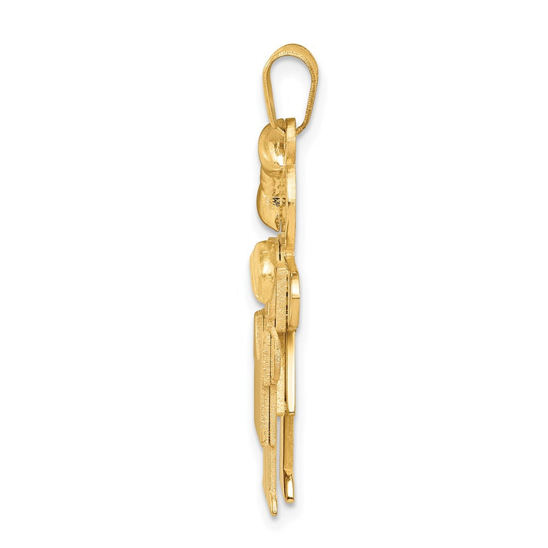 14k Yellow Gold Big Girl and Little Boy Engravable Charm