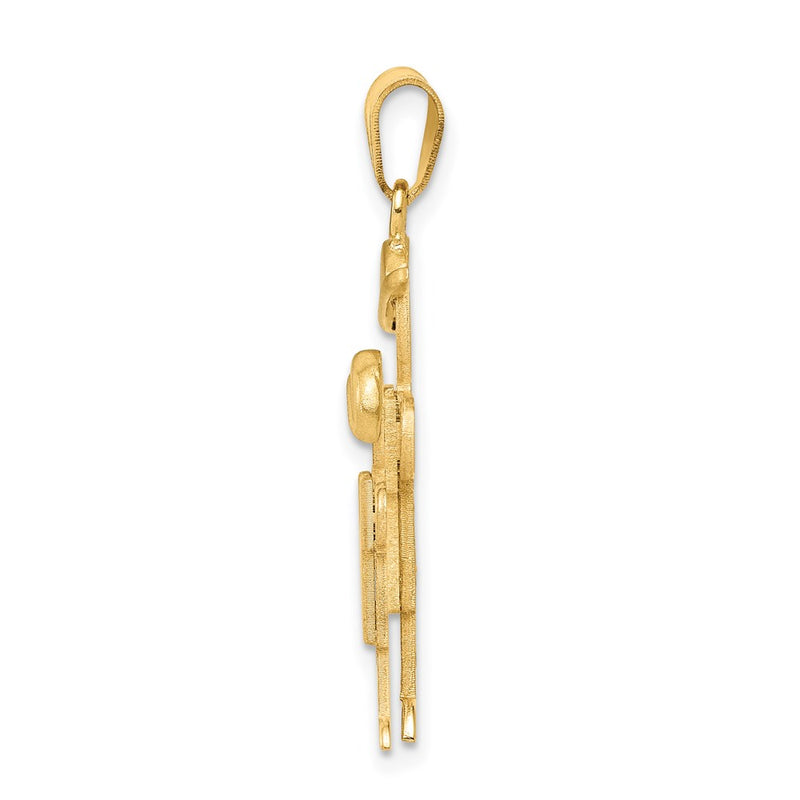 14k Yellow Gold Big Boy and Little Boy Engravable Charm