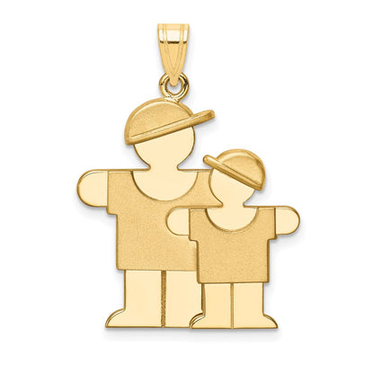 14k Yellow Gold Big Boy and Little Boy Engravable Charm