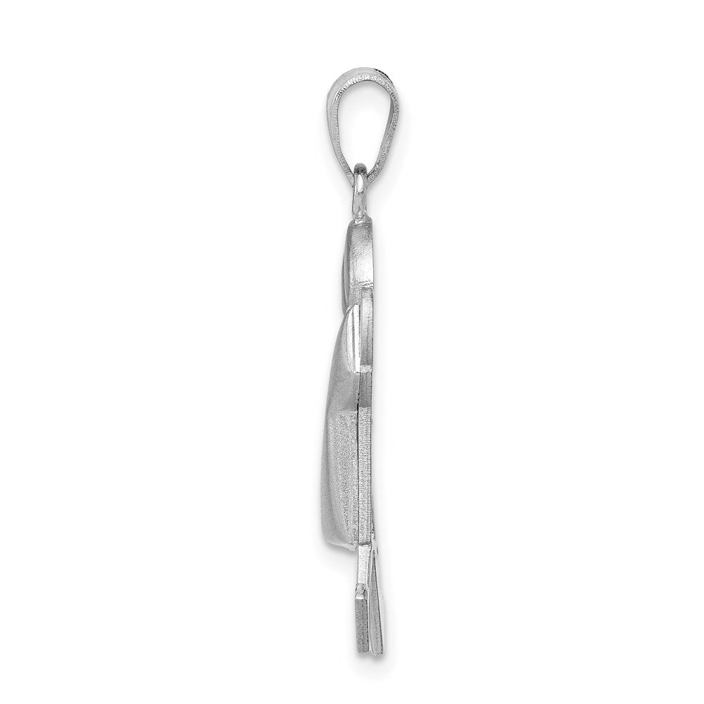 14k White Gold Puffed Boy w/Hat on Right Engravable Charm