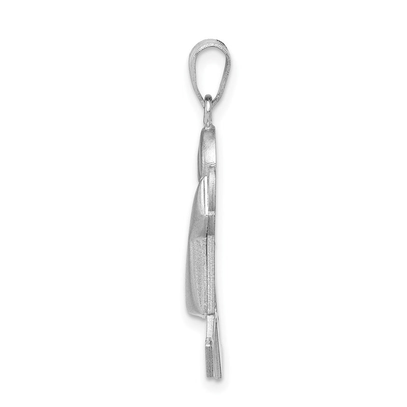 14k White Gold Puffed Boy w/Hat on Right Engravable Charm