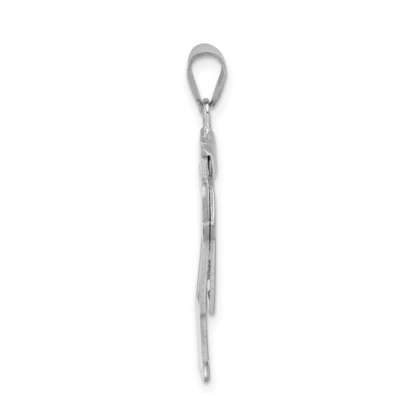 14k White Gold Medium Boy w/Hat on Right Engravable Charm