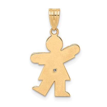 14k AA Diamond Kid Pendant