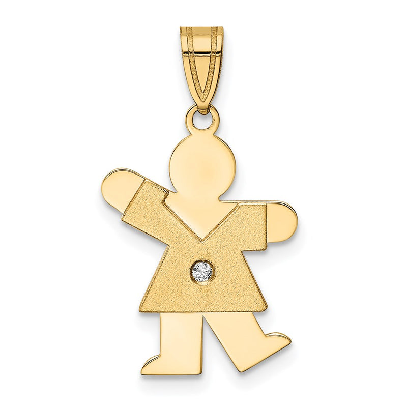 14k AA Diamond Kid Pendant
