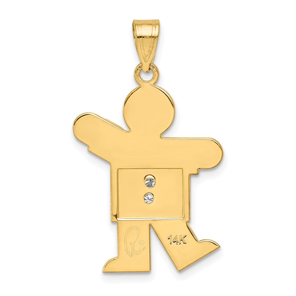14k AA Diamond Kid Pendant