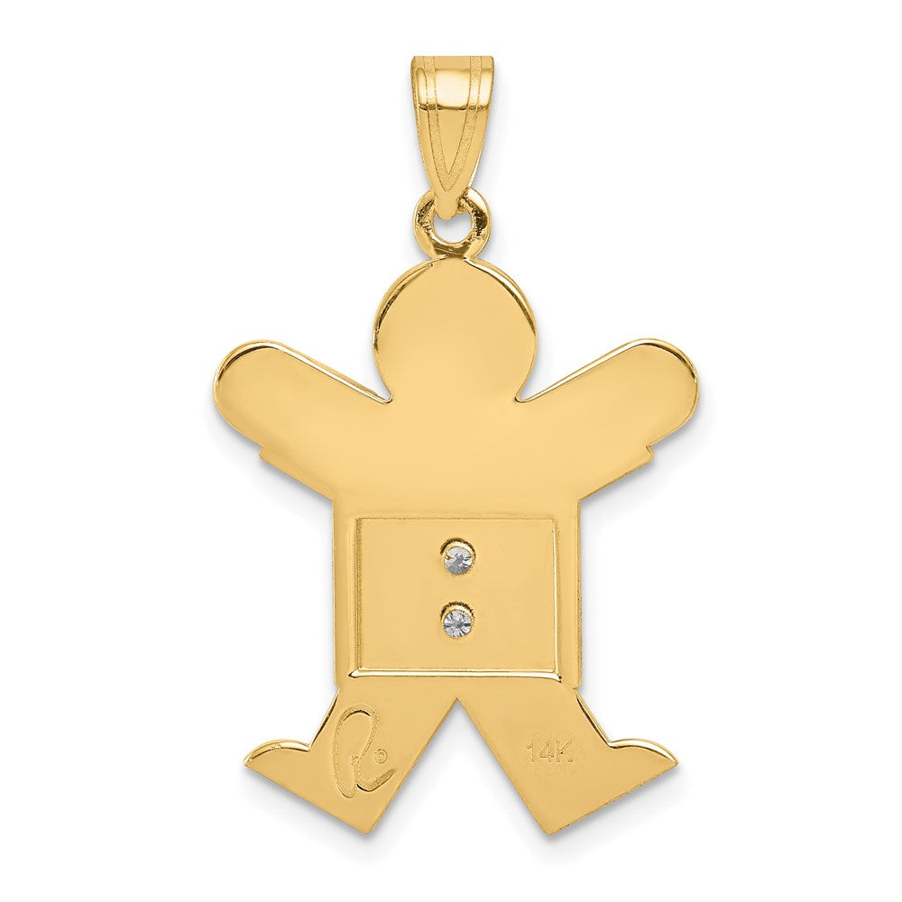 14k AA Diamond Kid Pendant