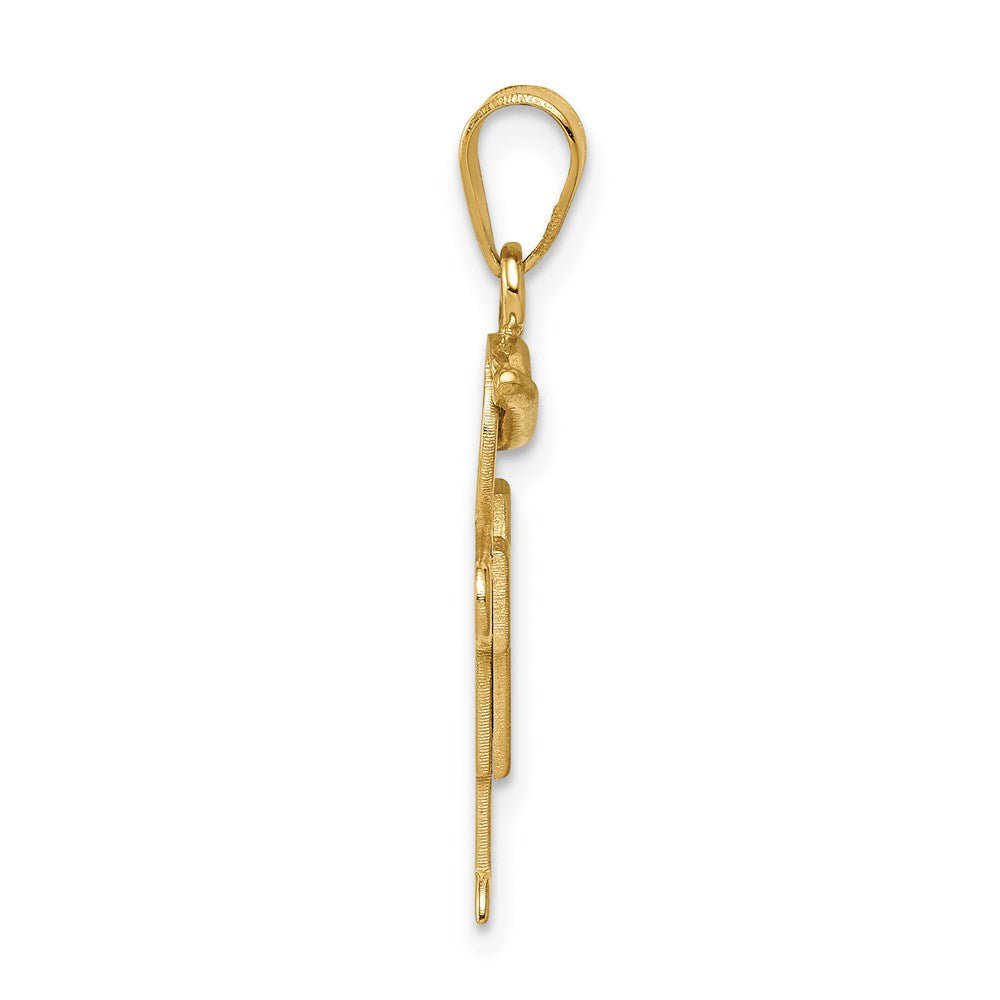 14k Yellow Gold Solid Engravable Boy with Hat on Right Charm