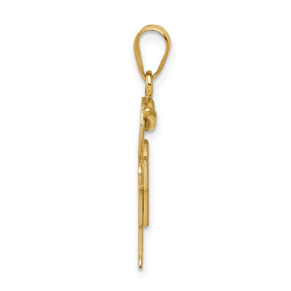 14k Yellow Gold Solid Engravable Boy with Hat on Right Charm