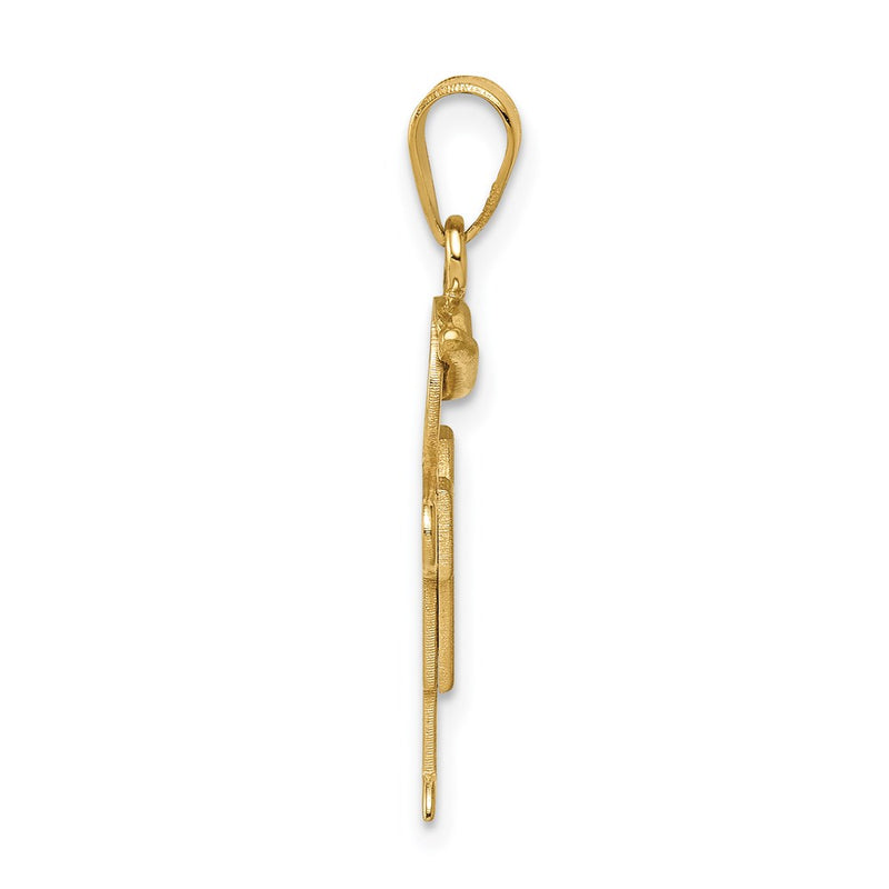 14k Yellow Gold Solid Engravable Boy with Hat on Right Charm