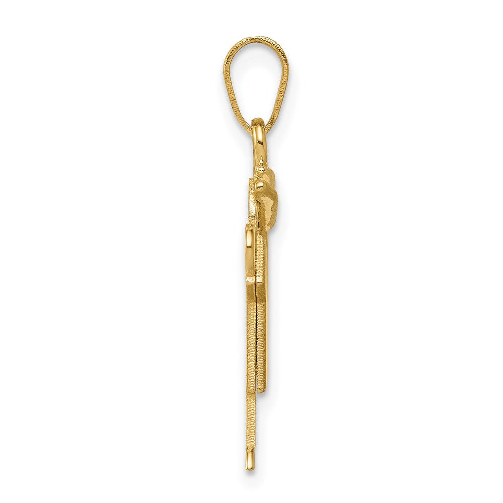 14k Yellow Gold Solid Engravable Boy with Hat on Right Charm