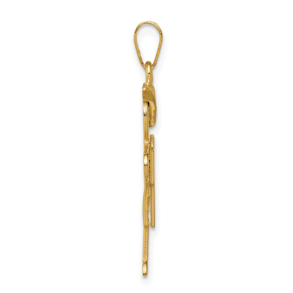14k Yellow Gold Solid Engravable Boy with Hat on Right Charm