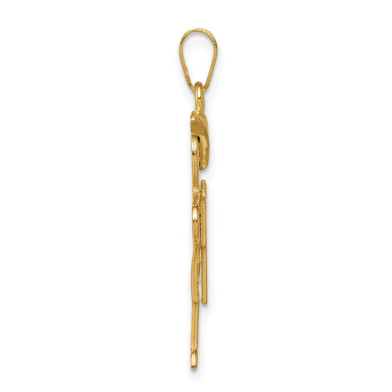 14k Yellow Gold Solid Engravable Boy with Hat on Right Charm