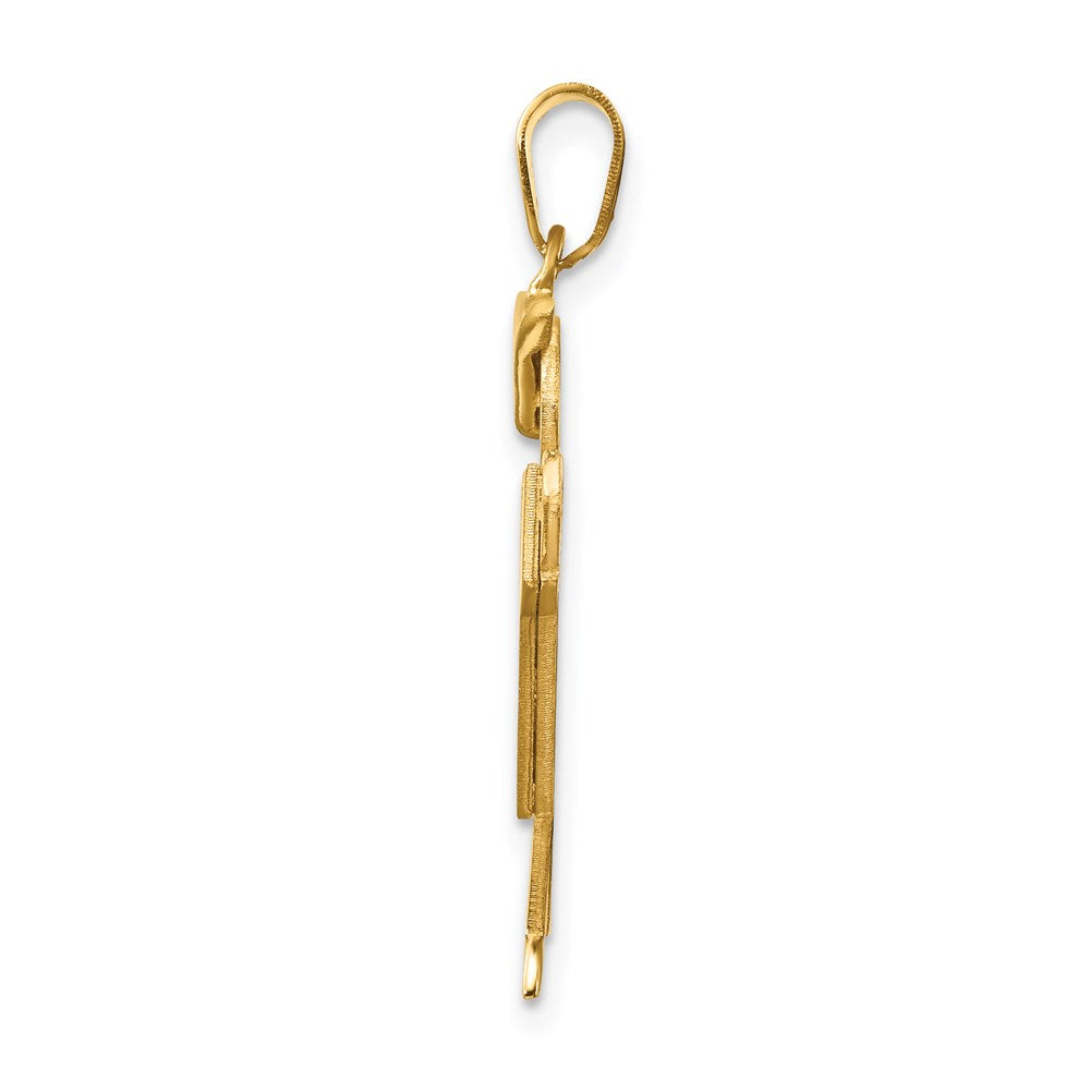 14k Yellow Gold Solid Engravable Boy with Hat on Left Charm