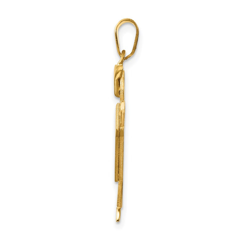 14k Yellow Gold Solid Engravable Boy with Hat on Left Charm