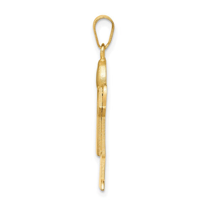 14k Yellow Gold Solid Engravable Boy with Hat on Right Charm
