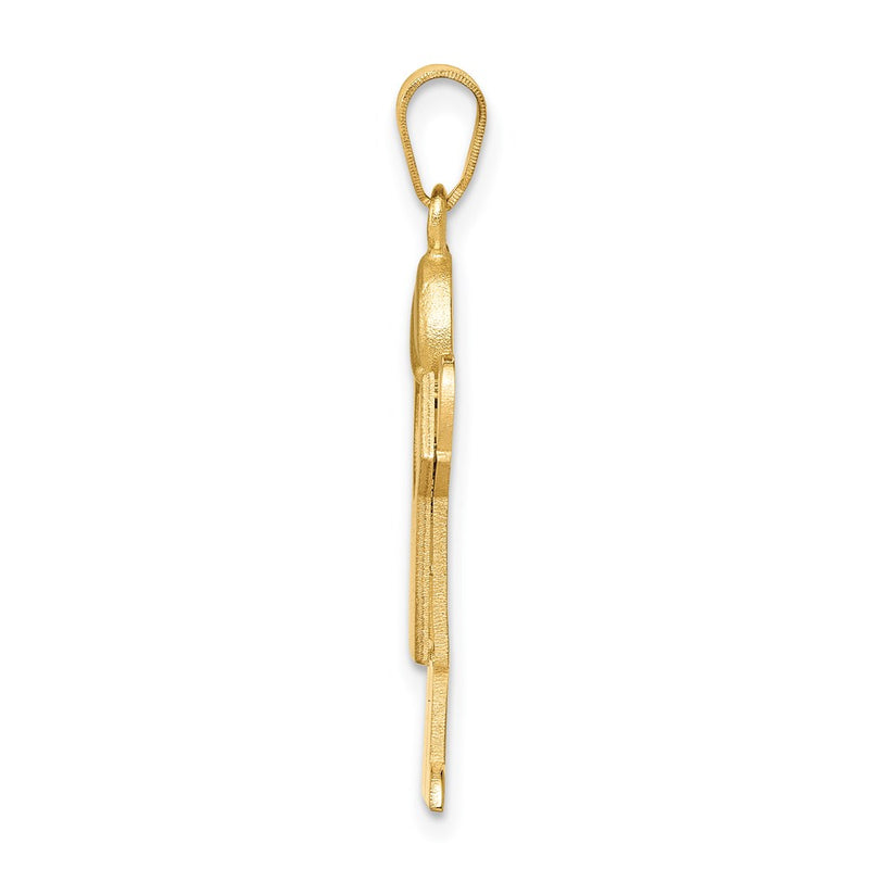14k Yellow Gold Solid Engravable Boy with Hat on Right Charm