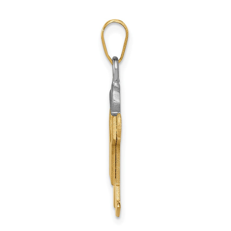14k Two-tone Gold Two-tone Gold Small Boy with Hat on Right Engravable Charm