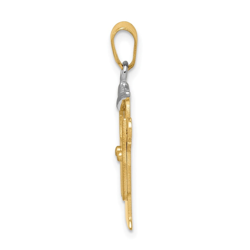 14k Two-tone Gold Two-tone Gold Small Boy with Hat on Left Engravable Charm