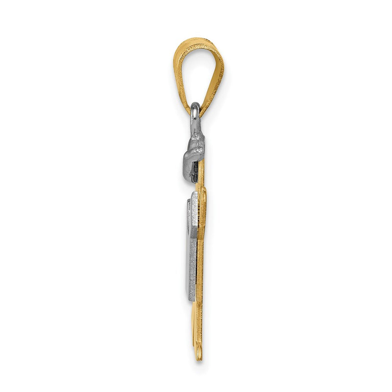 14k Two-tone Gold Two-tone Gold Small Boy with Hat on Left Engravable Charm