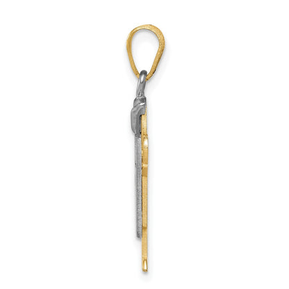 14k Two-tone Gold Two-tone Gold Small Boy with Hat on Left Engravable Charm
