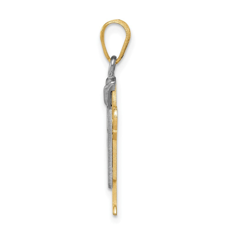 14k Two-tone Gold Two-tone Gold Small Boy with Hat on Left Engravable Charm