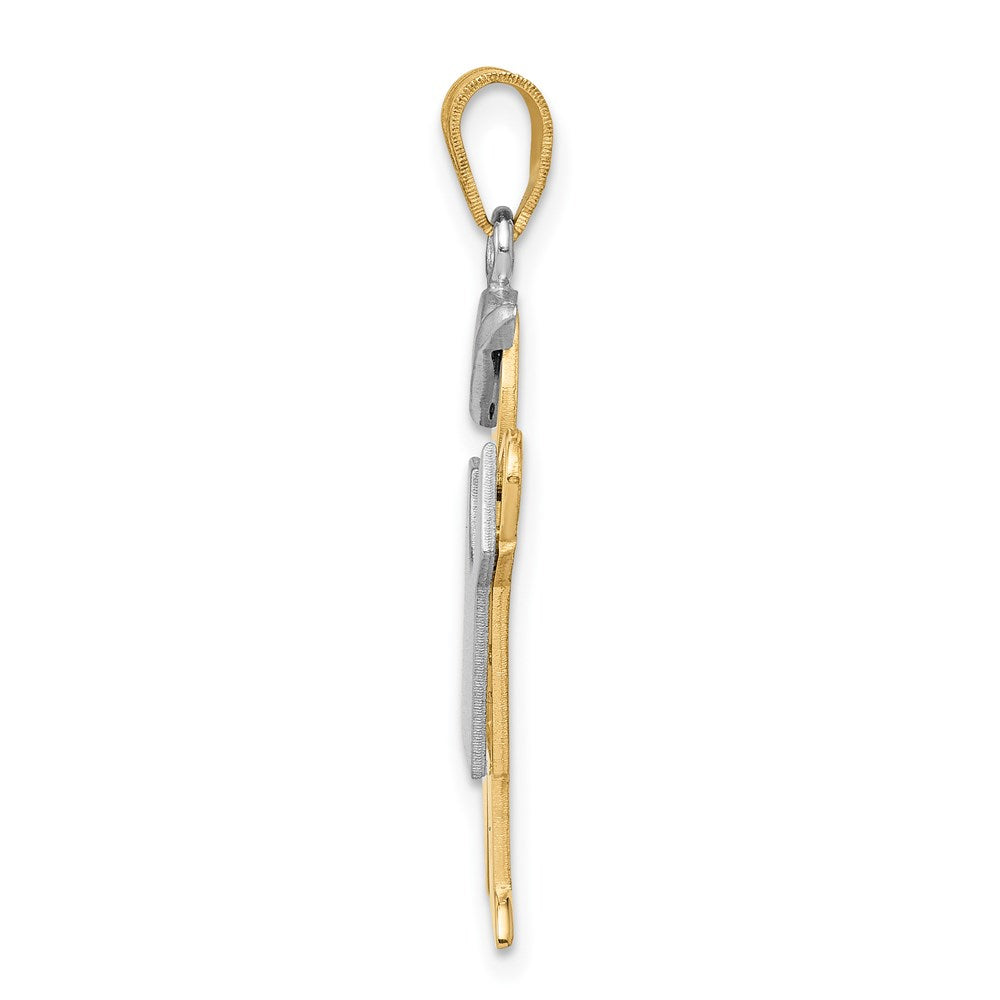 14k Two-tone Gold Two-tone Gold Large Boy with Hat on Left Engravable Charm